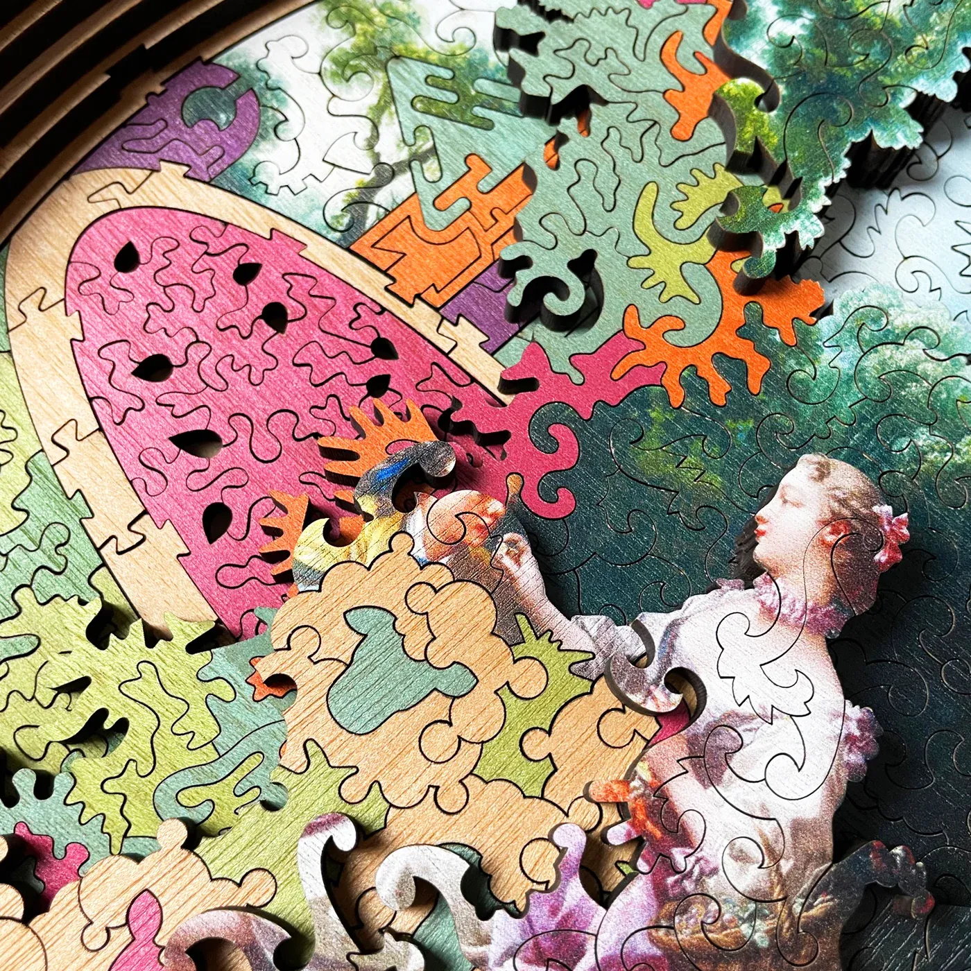 Close-up of puzzle from the multi-level series "Party in the Back"