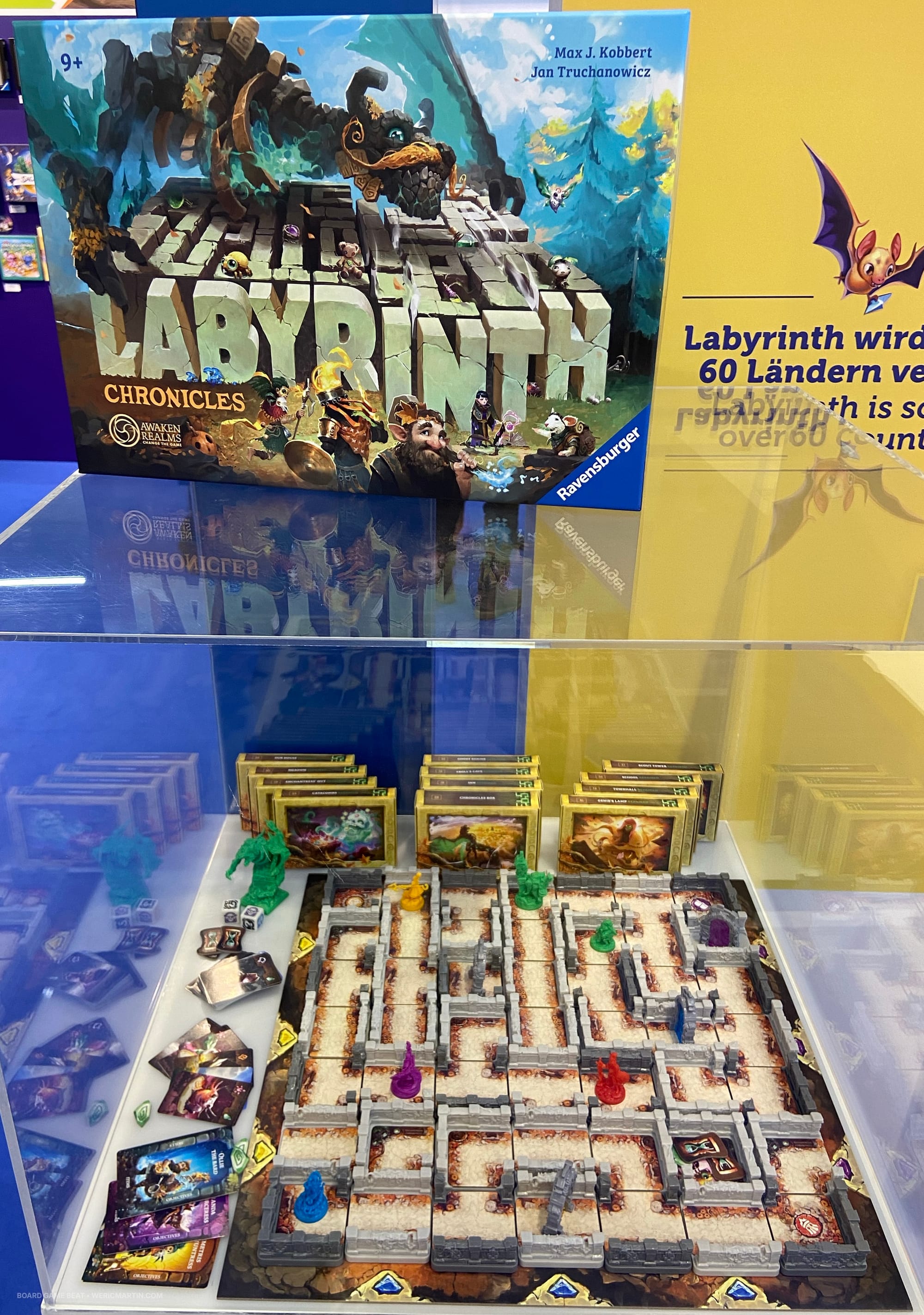The Labyrinth: Chronicles box sits on a plastic case holding the game components