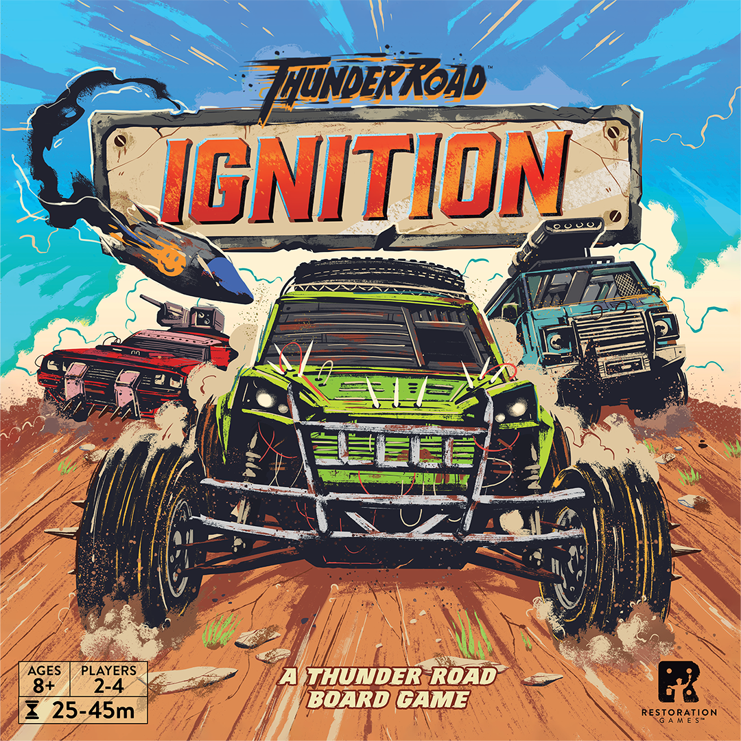 Front cover of Thunder Road: Ignition, showing three cars racing toward the viewer