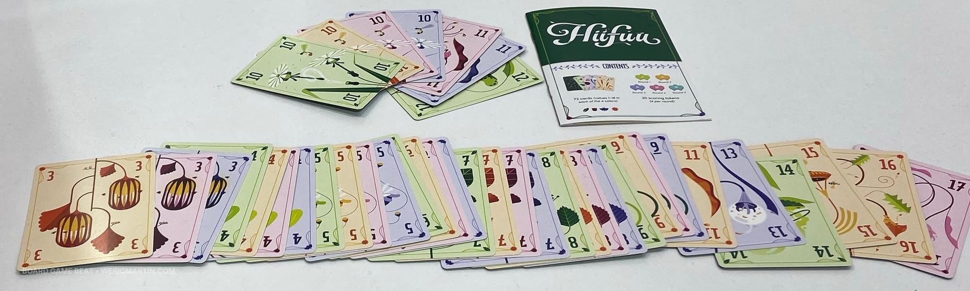 Sample cards numbered 3-17 from HiiFuu