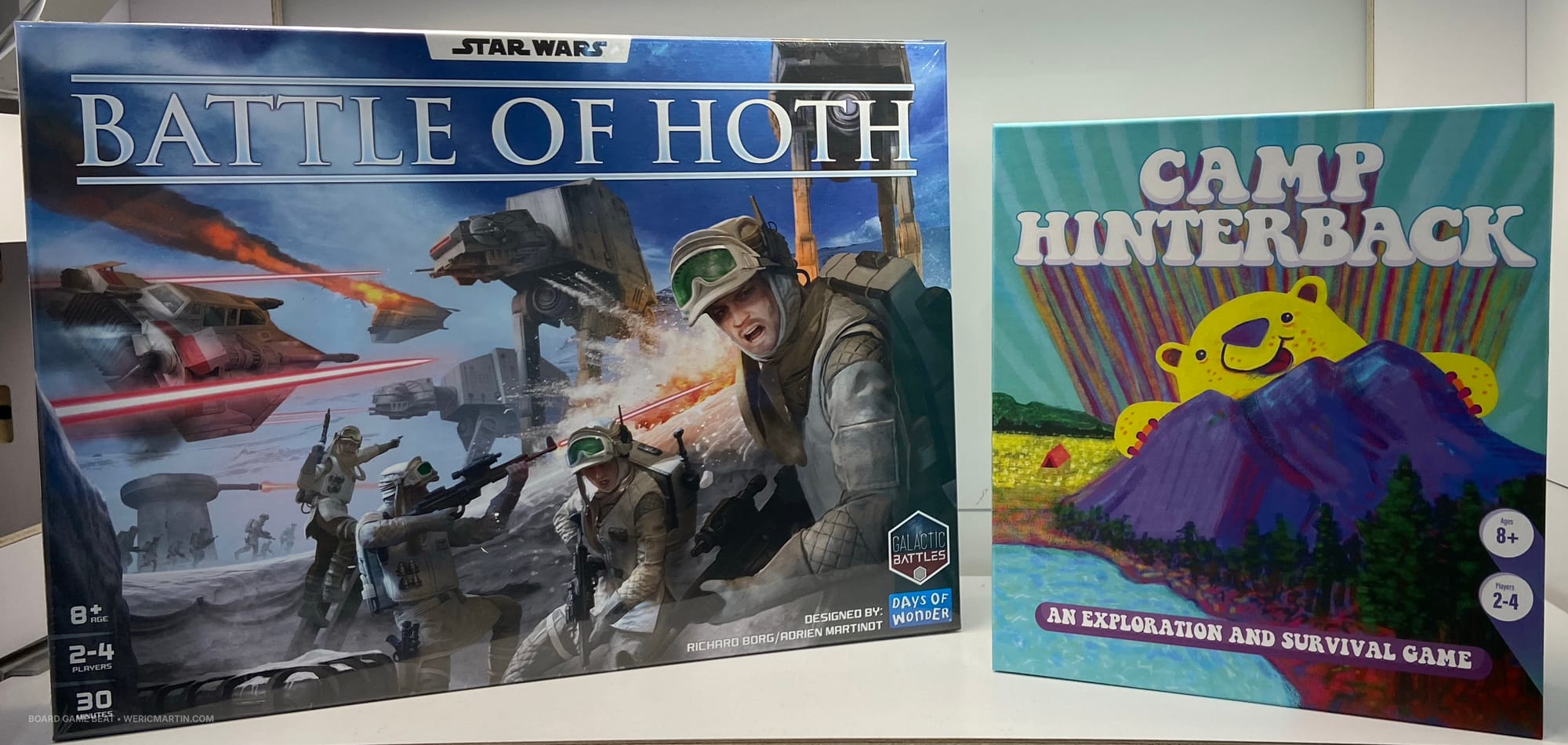 Star Wars: Battle of Hoth sits next to the game Camp Hinterback