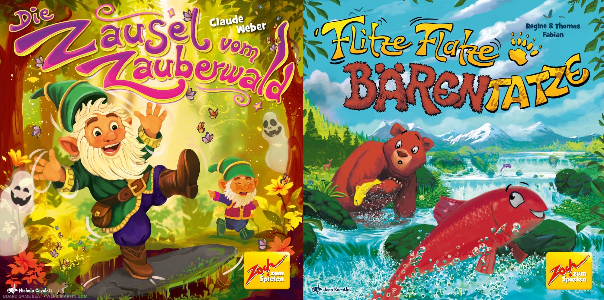 Front covers of Die Zausel vom Zauberwald and Flitze Flatze Bärentatze